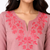 Onion pink embroidered cotton short kurti 