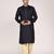 Men's solid mandarin collar cotton kurta