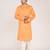 Men's self embossed cotton straight kurta