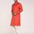 Men's self embossed cotton straight kurta