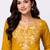 Mustard embroidered cotton short kurti 
