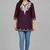 Wine embroidered cotton short kurti 