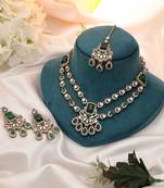 Green color kundan necklace set