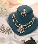 White color kundan necklace set