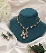 Green color kundan necklace set