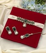Green color choker kundan necklace set