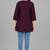 Wine embroidered cotton short kurti 
