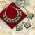 Green color meena work kundan necklace set