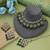 Green color meena work kundan necklace set