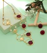 Maroon color amrapali necklace set