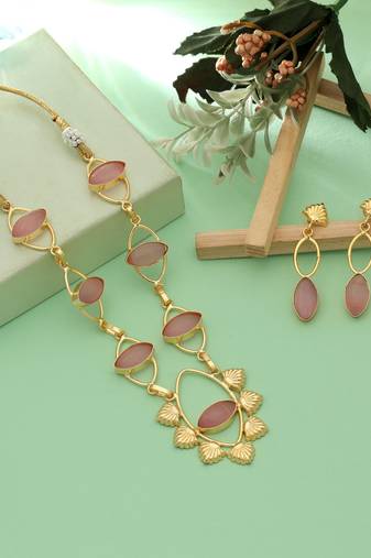 Pink color amrapali necklace set