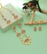 Pink color amrapali necklace set