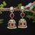 Maroon color american diamond earrings