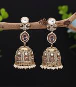 Light pink color american diamond earrings