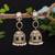 Black color american diamond earrings