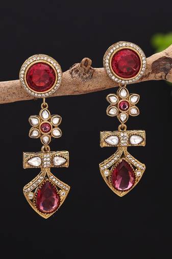 Rani color american diamond earrings