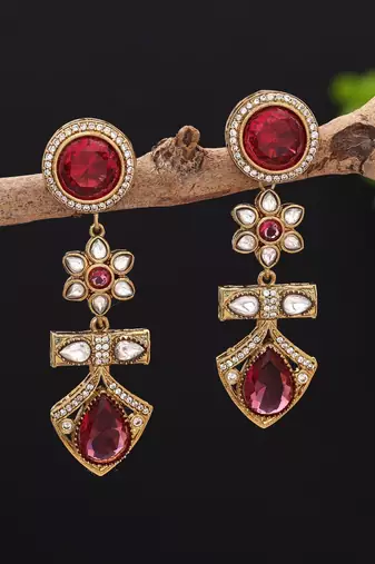 Rani color american diamond earrings