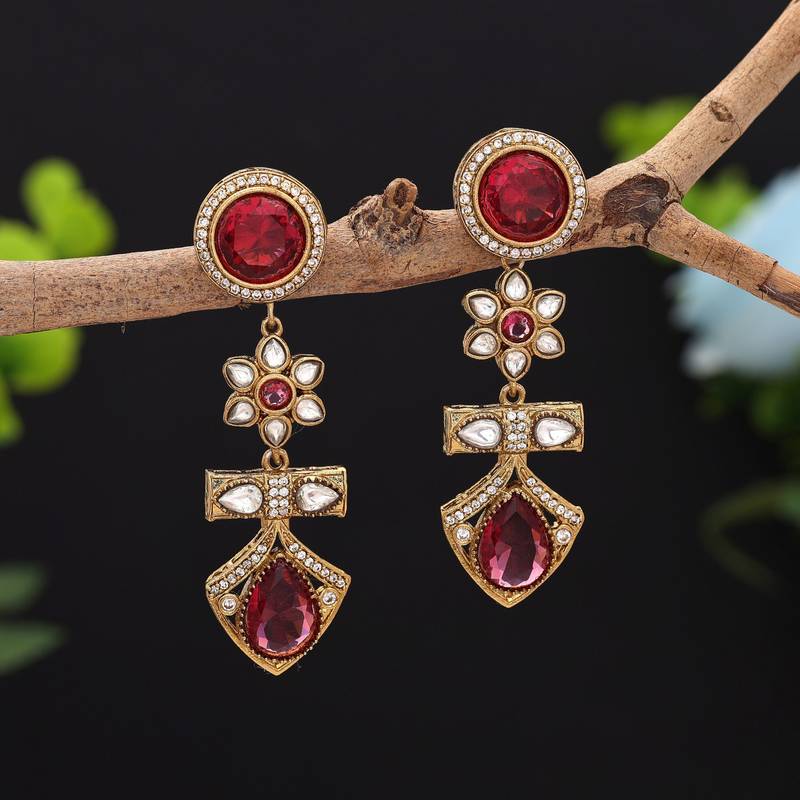 Rani color american diamond earrings