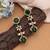 Green color american diamond earrings