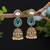 Firozi color american diamond earrings