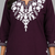 Wine embroidered cotton short kurti 