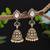 Green color american diamond earrings