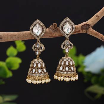 White color american diamond earrings 1