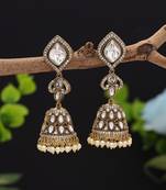 White color american diamond earrings