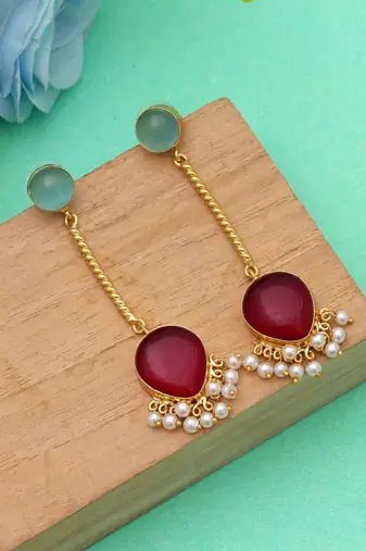 Maroon color amrapali earrings