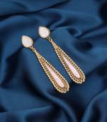 Light pink color matte gold earrings