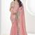 PEACH linen silk blend saree for festive & party wear