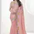 PEACH linen silk blend saree for festive & party wear