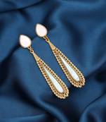 Light green color matte gold earrings