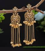 Gold color long kasmiri earrings