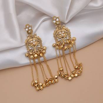 Gold color long kasmiri earrings 2
