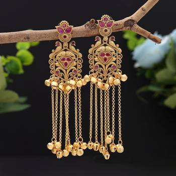 Rani color long kasmiri earrings 1