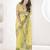 YELLOW linen silk blend saree for festive & party wear