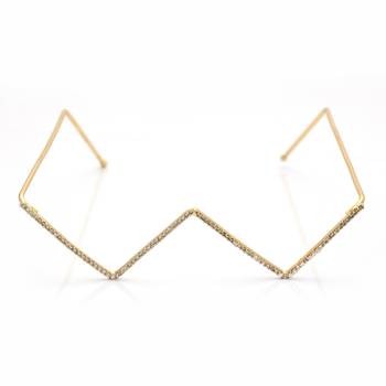 Gold color no lens fashion glasses 2