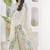 OFF WHITE linen silk blend saree for festive & party wear