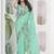 LIGHT GREEN linen silk blend saree for festive & party wear