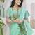 LIGHT GREEN linen silk blend saree for festive & party wear