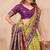 Neon wine soft silk blend banarasi jacuard work designer party wear saree with unstitched blouse piece