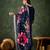 Floral embroidered silk round neck kurta trouser & dupatta set