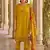 Floral embroidered silk blend round neck kurta trouser & dupatta set
