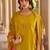 Floral embroidered silk round neck kurta trouser & dupatta set