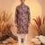 Mens purple viscose rayon floral printed kurta