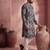 Mens blue viscose rayon floral printed kurta