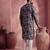 Mens blue viscose rayon floral printed kurta