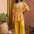 Yellow  embroidered fancy short kaftan tunic set