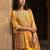 Yellow  embroidered fancy short kaftan tunic set